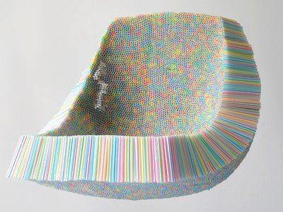 Made from 10,000 drinking straws- the Clutch Chair by Scott Jarvie