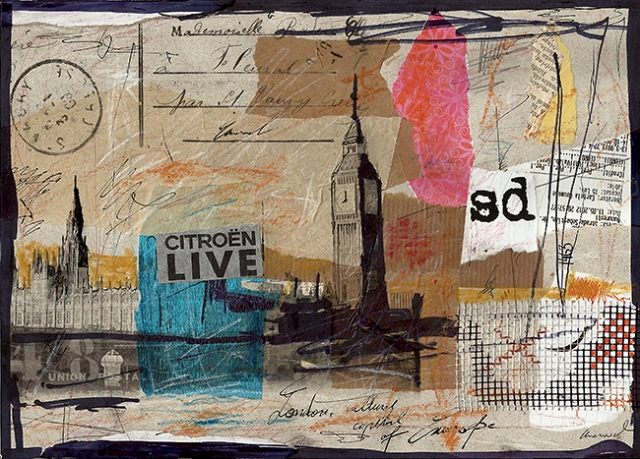 London  - mixed media collage by Mirel Ologeanu